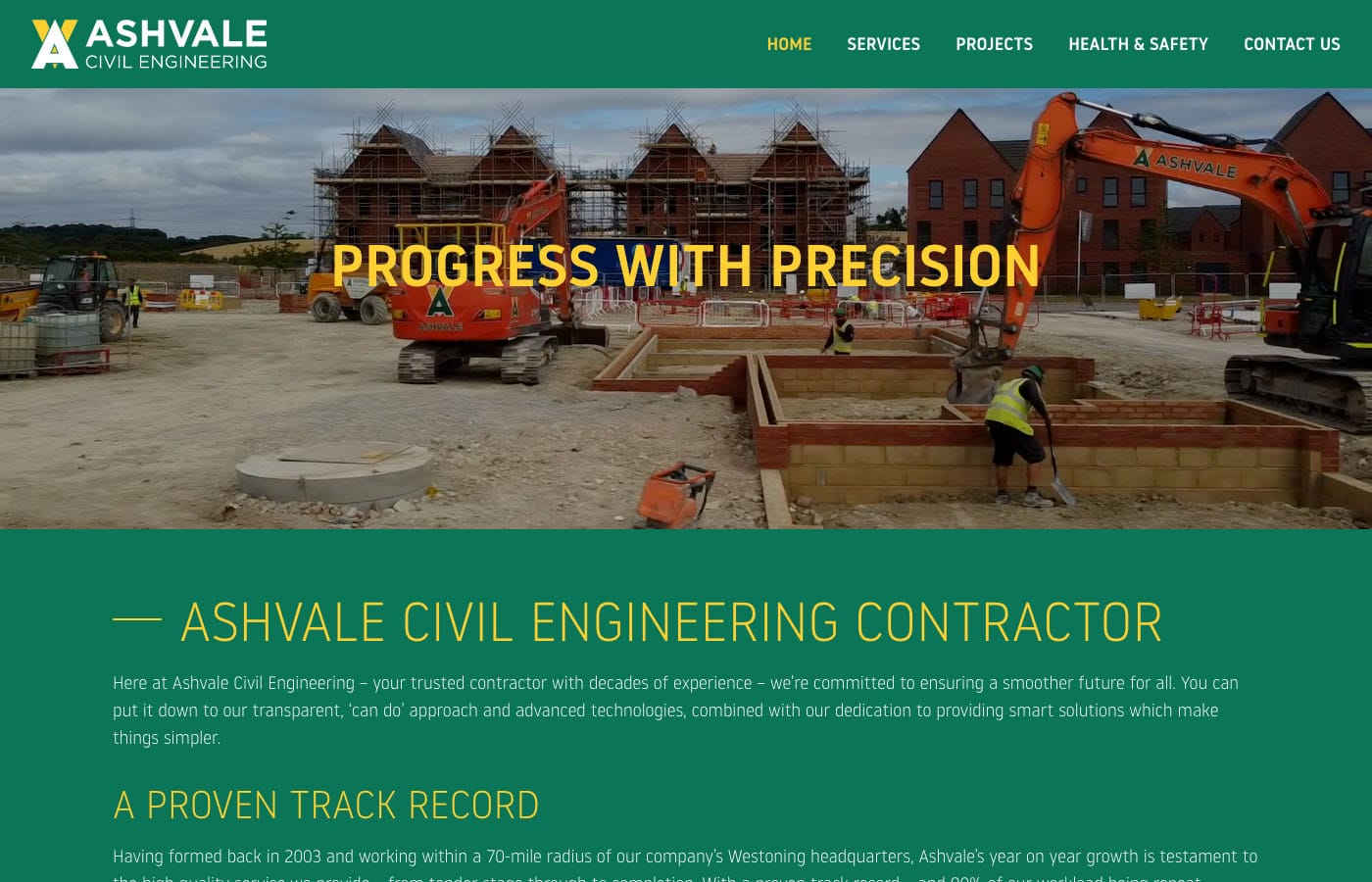Ashvale Civil Engineering construction site with workers