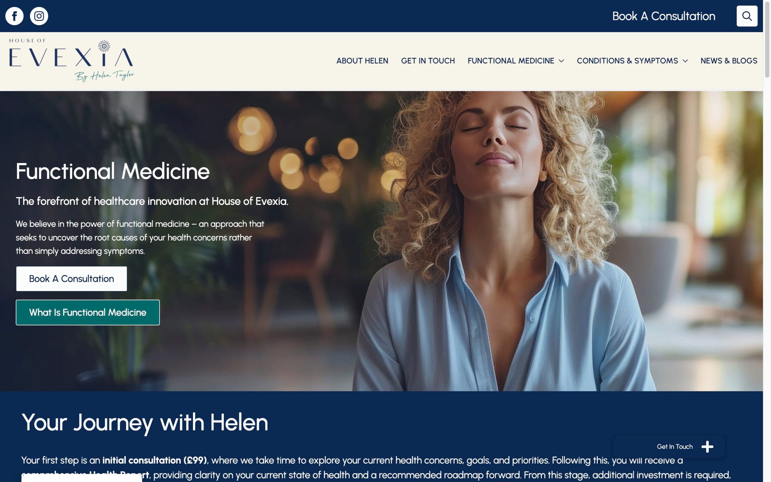 Woman relaxing at House of Evexia clinic