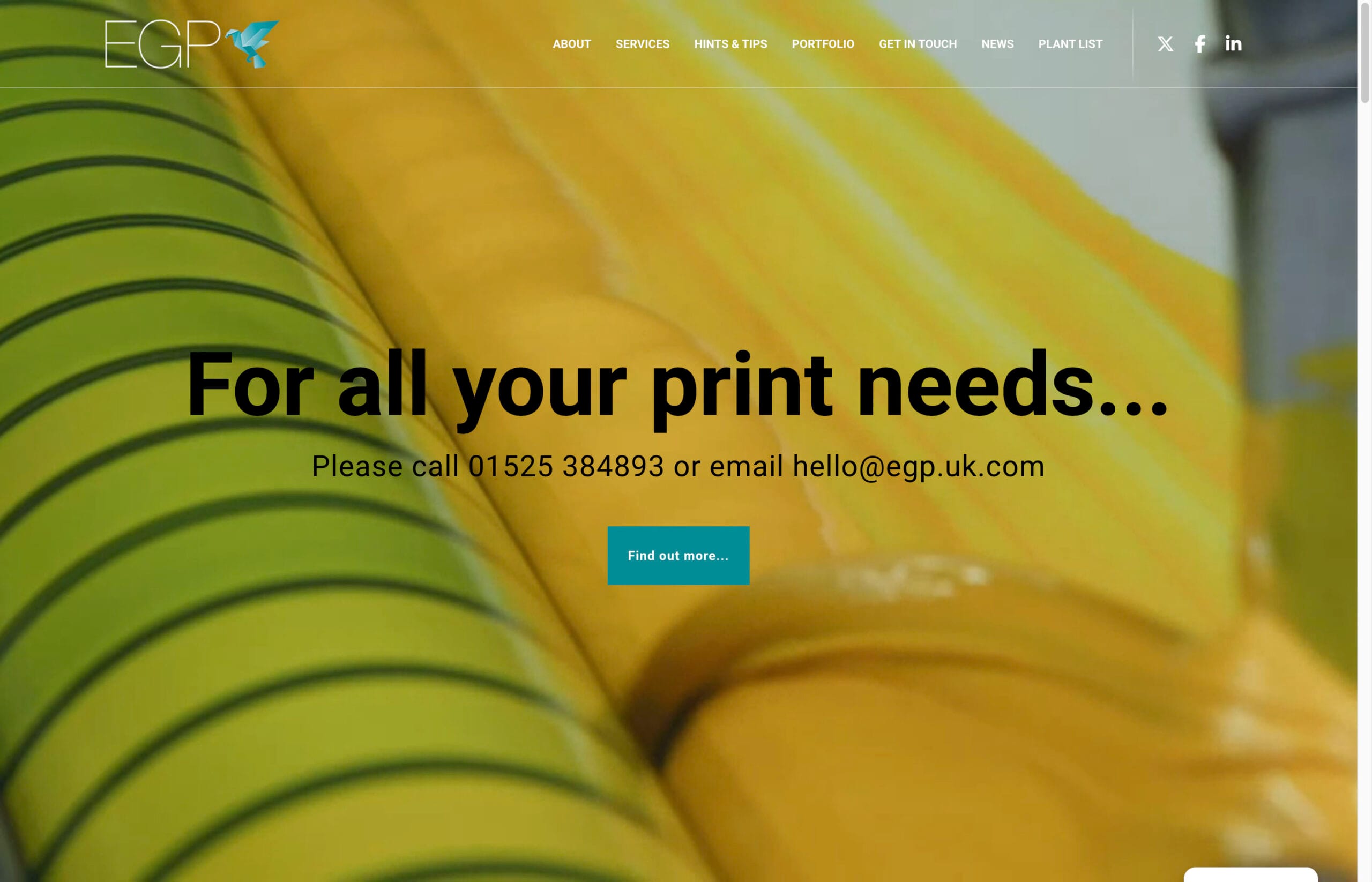 Printing rollers with yellow and green ink