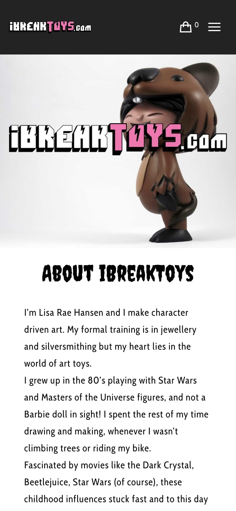 iBreakToys logo with designer art toy figure