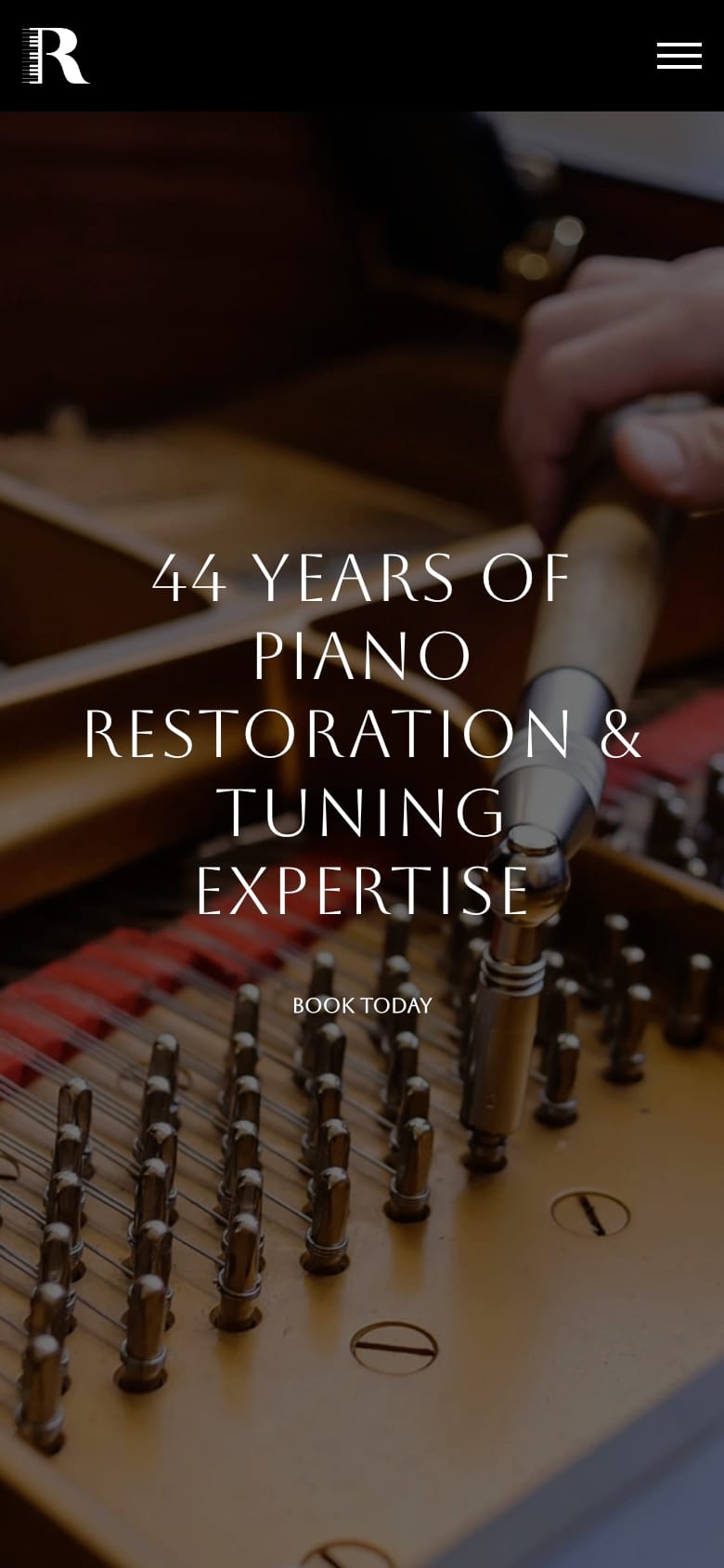 Piano restoration and tuning expert at work